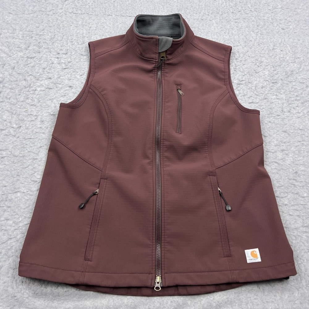 Carhartt Denwood Vest Womens Large Purple Full Zip Workwear Softshell Easy Gilet
